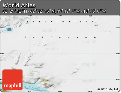 Satellite Map of the Area around 62° 40' 59" N, 49° 13' 30" W