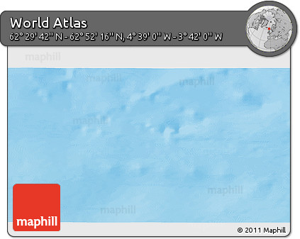 Shaded Relief 3D Map of the Area around 62° 40' 59" N, 4° 10' 30" W
