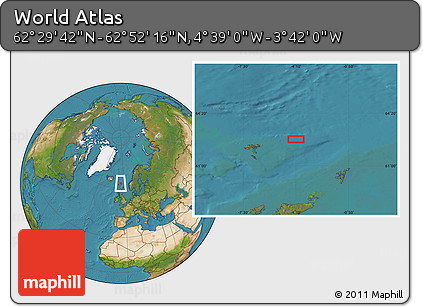 Satellite Location Map of the Area around 62° 40' 59" N, 4° 10' 30" W