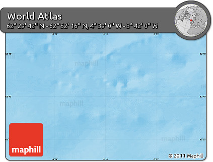 Shaded Relief Map of the Area around 62° 40' 59" N, 4° 10' 30" W