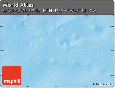 Shaded Relief Map of the Area around 62° 40' 59" N, 4° 10' 30" W