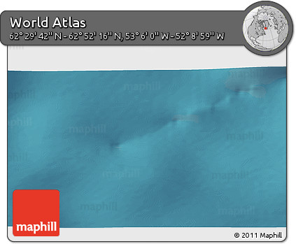 Satellite 3D Map of the Area around 62° 40' 59" N, 52° 37' 30" W