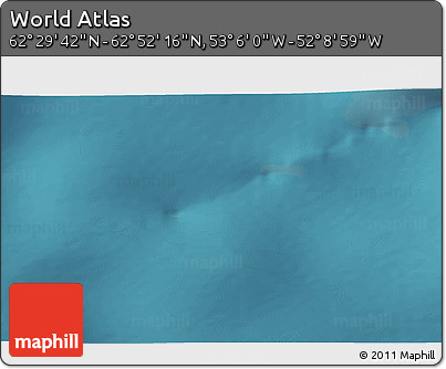 Satellite 3D Map of the Area around 62° 40' 59" N, 52° 37' 30" W