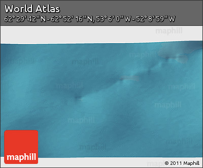 Satellite 3D Map of the Area around 62° 40' 59" N, 52° 37' 30" W