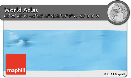 Physical Panoramic Map of the Area around 62° 40' 59" N, 53° 28' 30" W