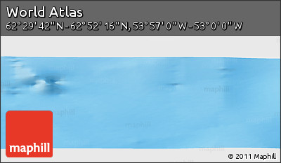 Physical Panoramic Map of the Area around 62° 40' 59" N, 53° 28' 30" W