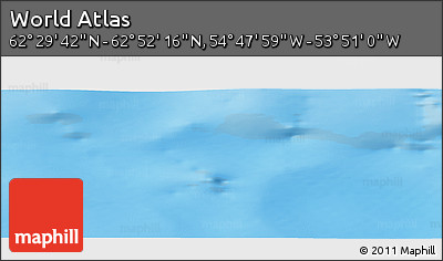 Physical Panoramic Map of the Area around 62° 40' 59" N, 54° 19' 30" W