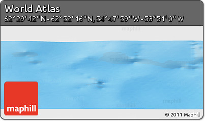 Physical Panoramic Map of the Area around 62° 40' 59" N, 54° 19' 30" W