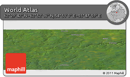 Satellite Panoramic Map of the Area around 62° 40' 59" N, 55° 19' 30" E