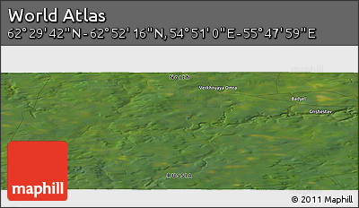 Satellite Panoramic Map of the Area around 62° 40' 59" N, 55° 19' 30" E