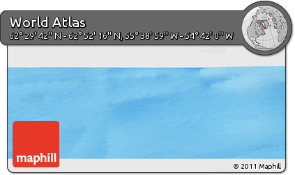 Physical Panoramic Map of the Area around 62° 40' 59" N, 55° 10' 29" W