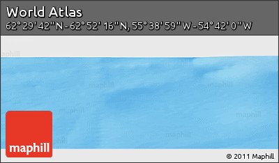 Physical Panoramic Map of the Area around 62° 40' 59" N, 55° 10' 29" W