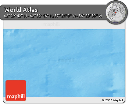 Physical 3D Map of the Area around 62° 40' 59" N, 56° 52' 30" W