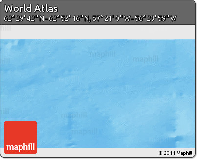 Physical 3D Map of the Area around 62° 40' 59" N, 56° 52' 30" W