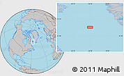 Gray Location Map of the area around 62° 40' 59" N, 56° 52' 30" W