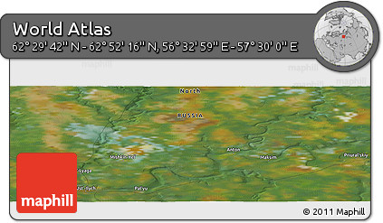Satellite Panoramic Map of the Area around 62° 40' 59" N, 57° 1' 29" E