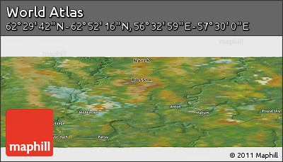 Satellite Panoramic Map of the Area around 62° 40' 59" N, 57° 1' 29" E