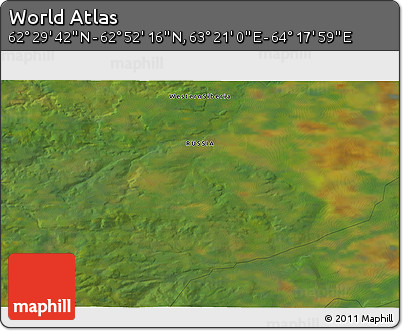 Satellite 3D Map of the Area around 62° 40' 59" N, 63° 49' 30" E