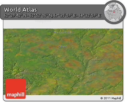 Satellite 3D Map of the Area around 62° 40' 59" N, 68° 4' 29" E