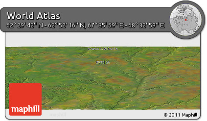 Satellite Panoramic Map of the Area around 62° 40' 59" N, 68° 4' 29" E