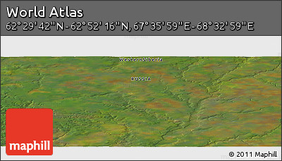 Satellite Panoramic Map of the Area around 62° 40' 59" N, 68° 4' 29" E