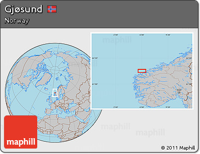 Gray Location Map of Gjøsund