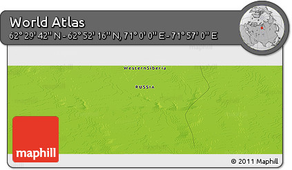 Physical Panoramic Map of the Area around 62° 40' 59" N, 71° 28' 29" E