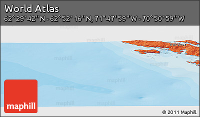 Political Panoramic Map of the Area around 62° 40' 59" N, 71° 19' 29" W