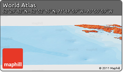 Political Panoramic Map of the Area around 62° 40' 59" N, 71° 19' 29" W