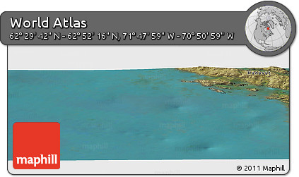 Satellite Panoramic Map of the Area around 62° 40' 59" N, 71° 19' 29" W