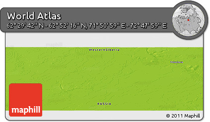 Physical Panoramic Map of the Area around 62° 40' 59" N, 72° 19' 29" E