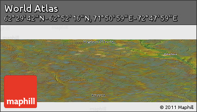Satellite Panoramic Map of the Area around 62° 40' 59" N, 72° 19' 29" E
