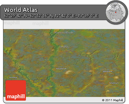 Satellite 3D Map of the Area around 62° 40' 59" N, 73° 10' 30" E