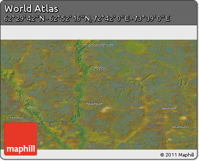 Satellite 3D Map of the Area around 62° 40' 59" N, 73° 10' 30" E