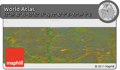 Satellite Panoramic Map of the Area around 62° 40' 59" N, 73° 10' 30" E