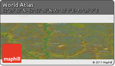 Satellite Panoramic Map of the Area around 62° 40' 59" N, 73° 10' 30" E