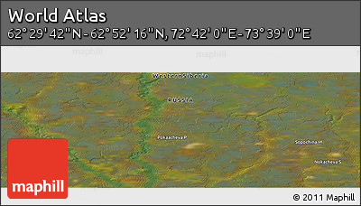 Satellite Panoramic Map of the Area around 62° 40' 59" N, 73° 10' 30" E