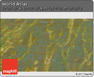Satellite 3D Map of the Area around 62° 40' 59" N, 74° 52' 30" E