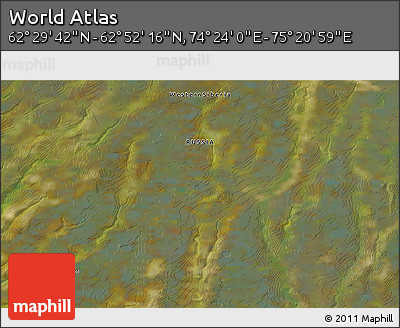 Satellite 3D Map of the Area around 62° 40' 59" N, 74° 52' 30" E