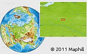 Physical Location Map of the area around 62° 40' 59" N, 76° 34' 29" E
