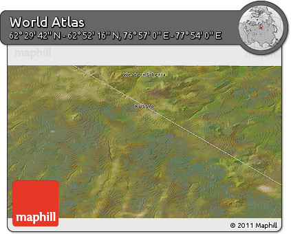 Satellite 3D Map of the Area around 62° 40' 59" N, 77° 25' 30" E
