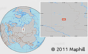 Gray Location Map of the area around 62° 40' 59" N, 81° 40' 30" E