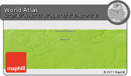 Physical Panoramic Map of the Area around 62° 40' 59" N, 81° 40' 30" E