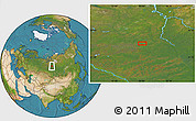 Satellite Location Map of the area around 62° 40' 59" N, 85° 4' 29" E