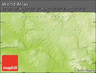 Physical Map of the Area around 62° 40' 59" N, 91° 1' 30" E