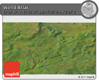 Satellite 3D Map of the Area around 62° 40' 59" N, 93° 34' 29" E