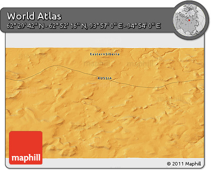 Political 3D Map of the Area around 62° 40' 59" N, 94° 25' 30" E