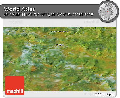 Satellite 3D Map of the Area around 62° 40' 59" N, 96° 7' 30" E