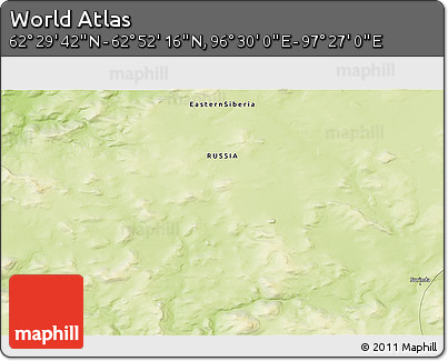 Physical 3D Map of the Area around 62° 40' 59" N, 96° 58' 29" E