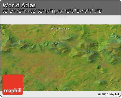 Satellite 3D Map of the Area around 62° 40' 59" N, 98° 40' 30" E